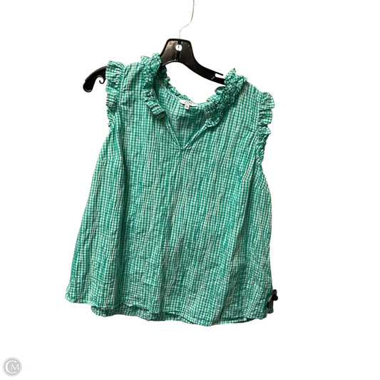 Top Sleeveless By Crown And Ivy In Green & White, Size: Xl
