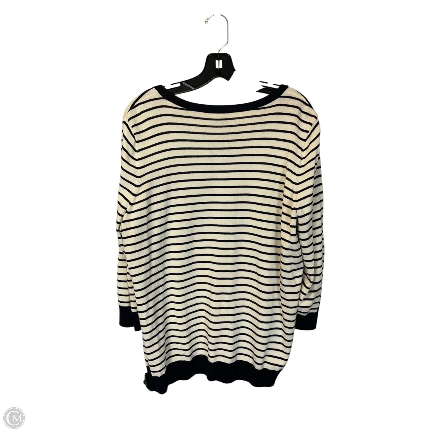 Cardigan By Talbots In Blue & Cream, Size: 1x