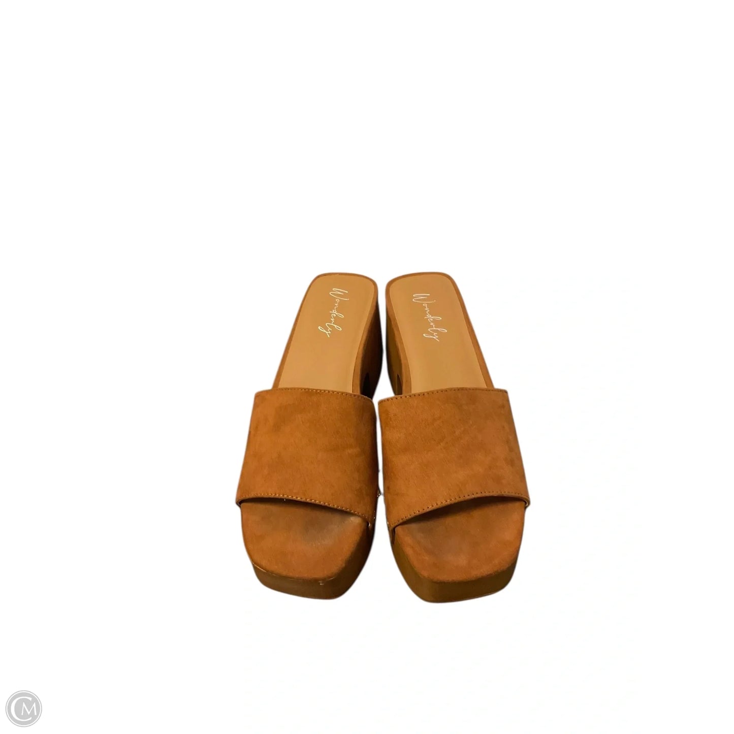 Sandals Heels Block By Wonderly In Brown, Size: 7.5