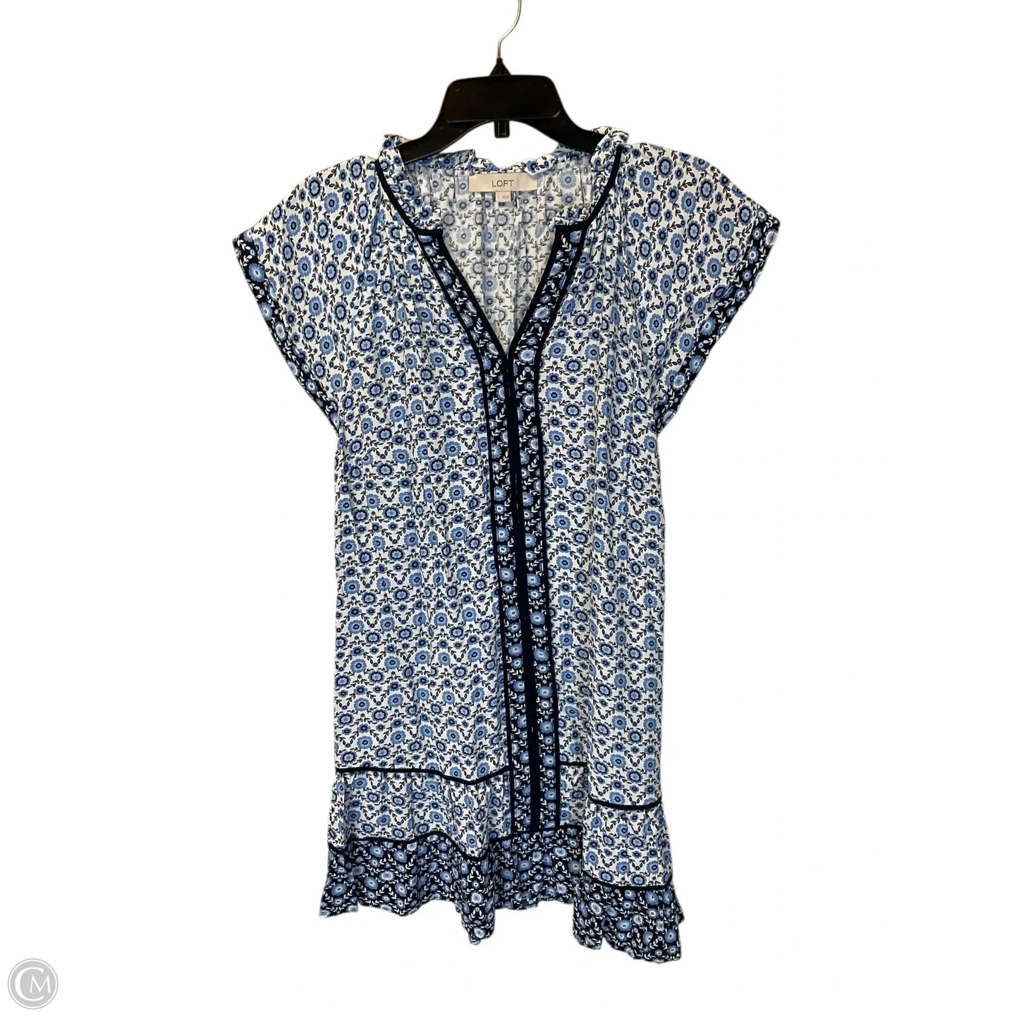 Dress Casual Short By Loft In Blue & White, Size: S