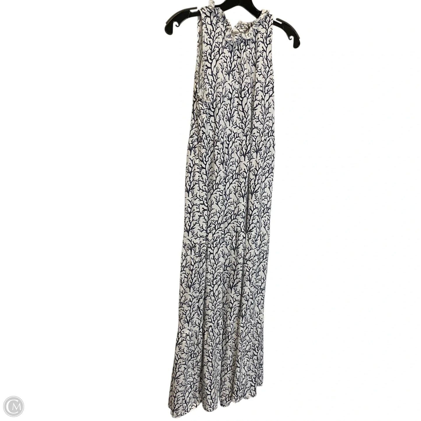 Dress Casual Maxi By Cmc In Blue & White, Size: S