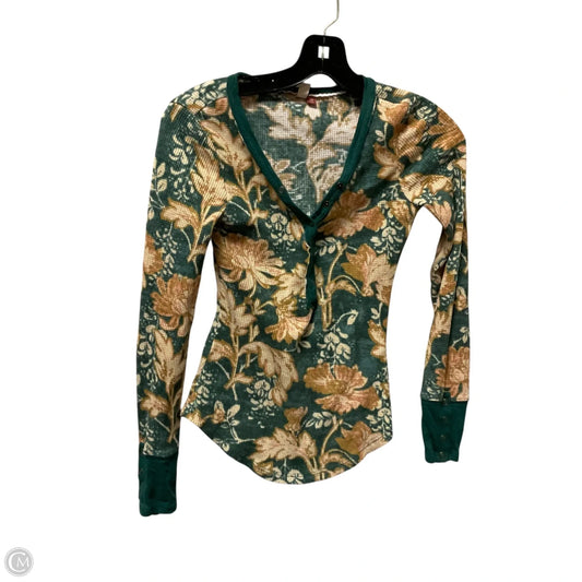 Top Long Sleeve By Pilcro In Green & Yellow, Size: Xxs