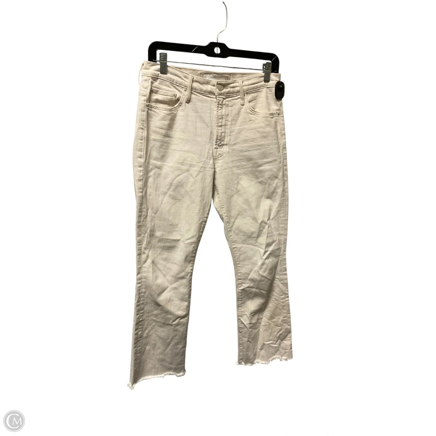 Jeans Straight By Mother In Cream Denim, Size: 6