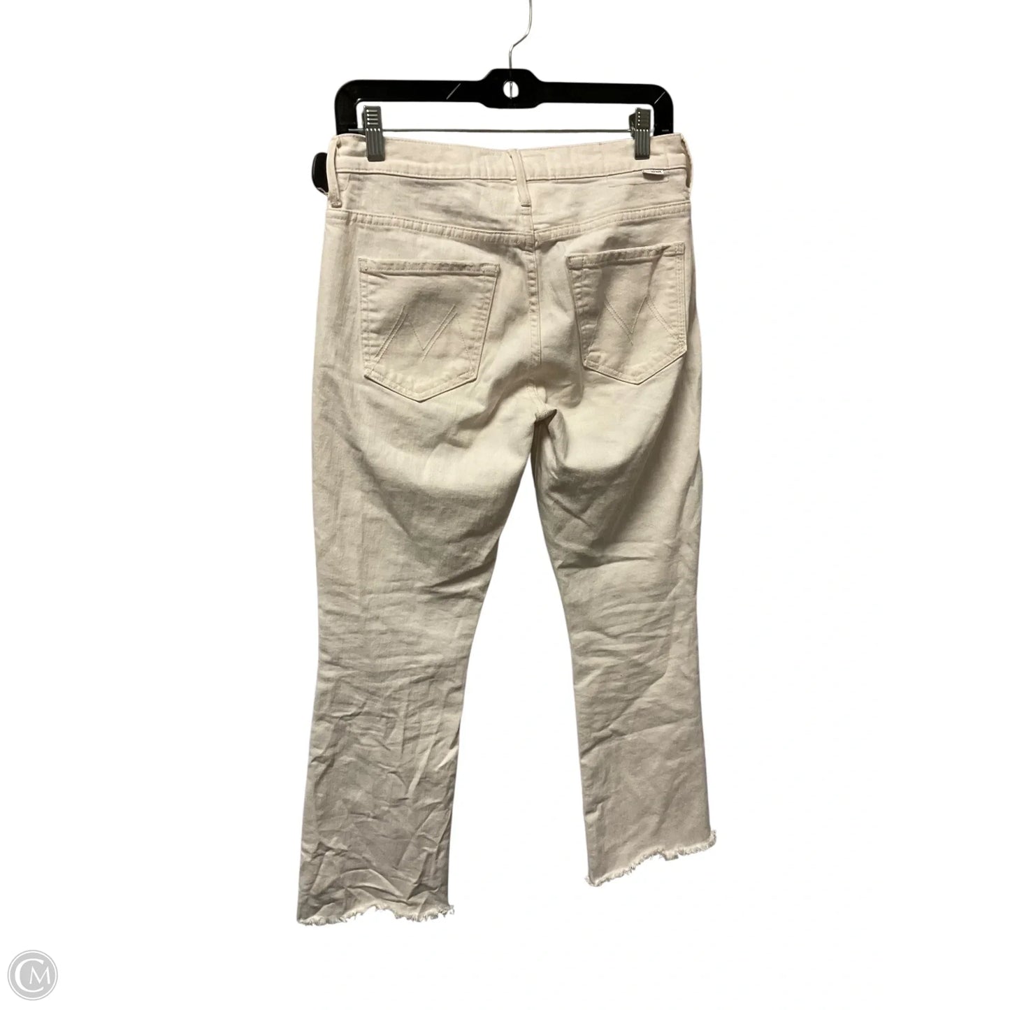 Jeans Straight By Mother In Cream Denim, Size: 6