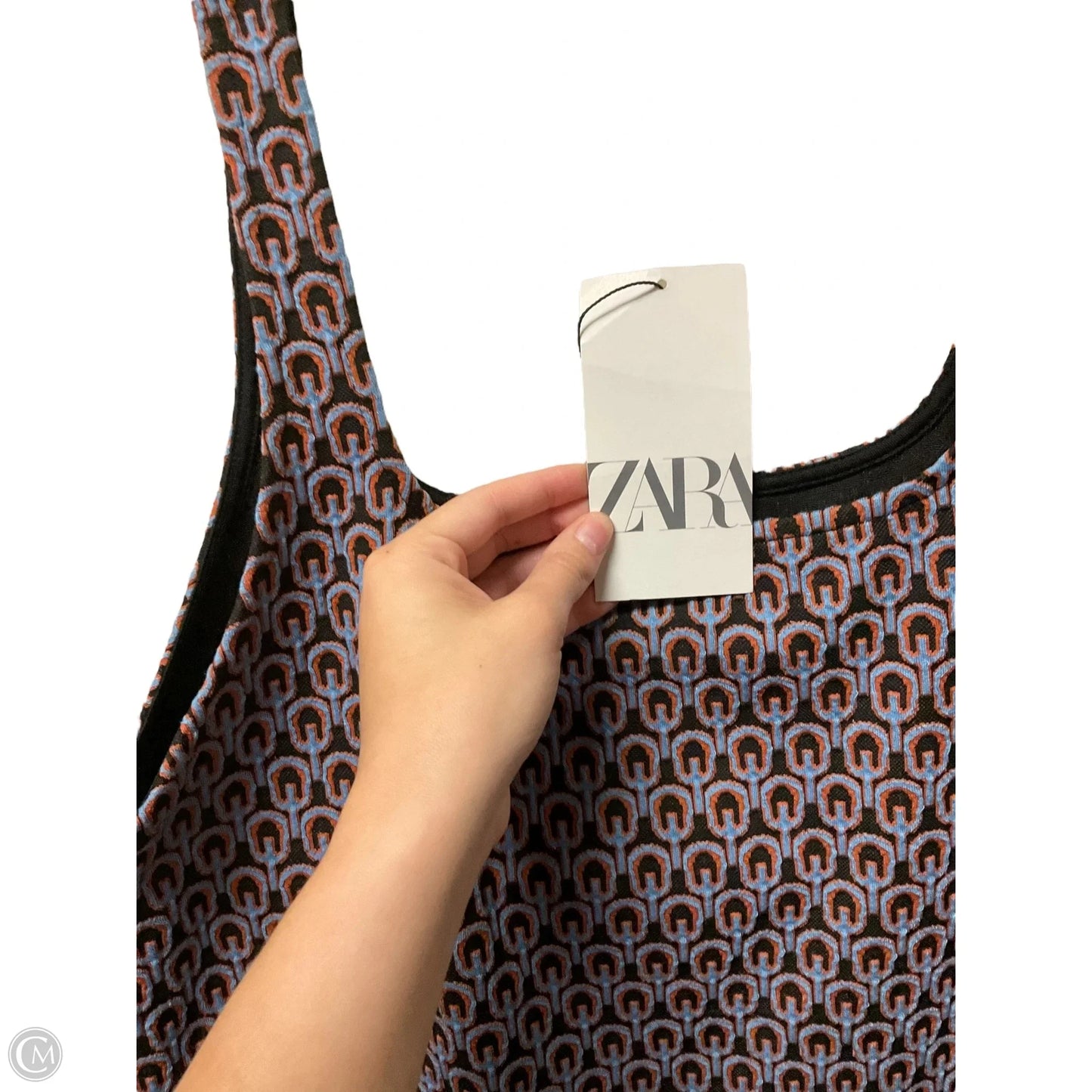 Dress Casual Short By Zara In Blue & Orange, Size: M