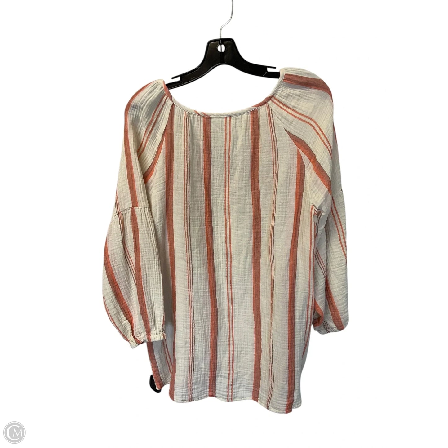 Top Long Sleeve By Beachlunchlounge In Cream & Orange, Size: Xl