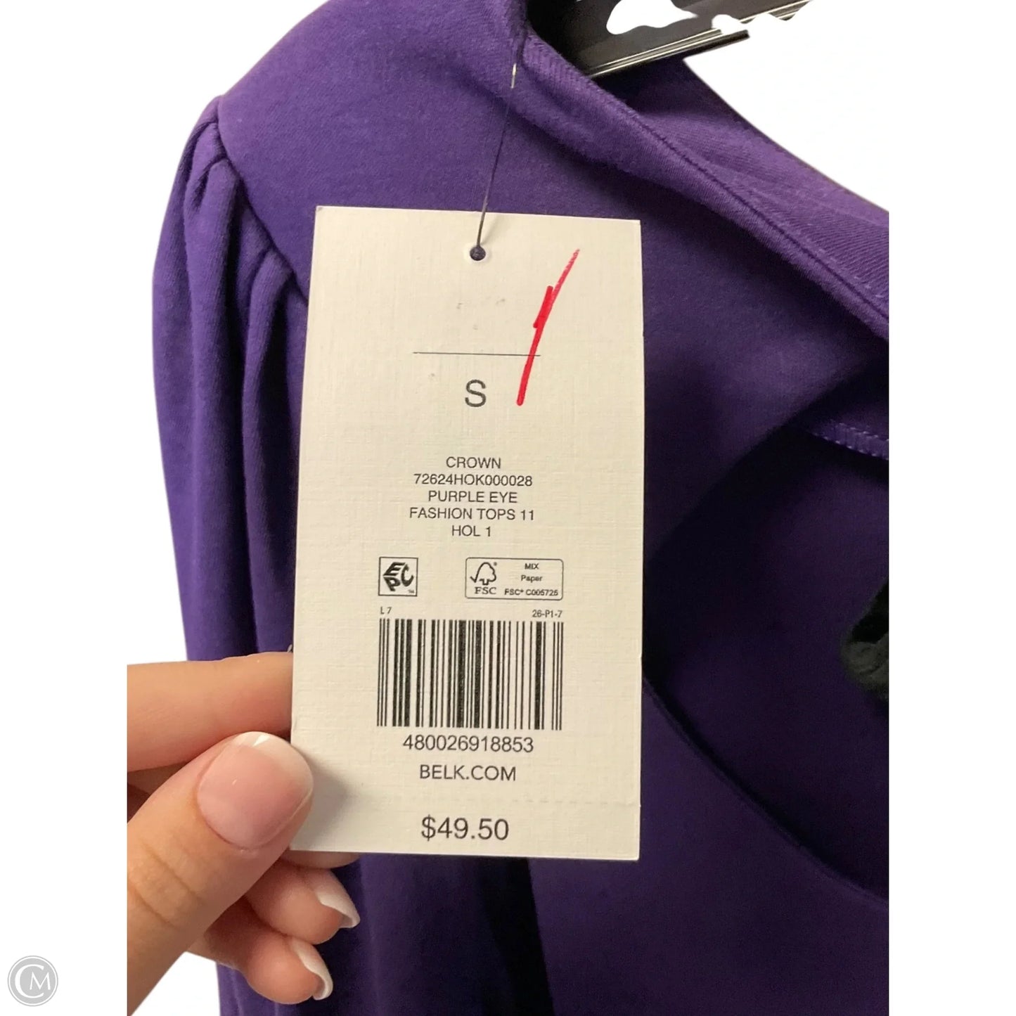 Top Long Sleeve By Crown And Ivy In Purple, Size: S