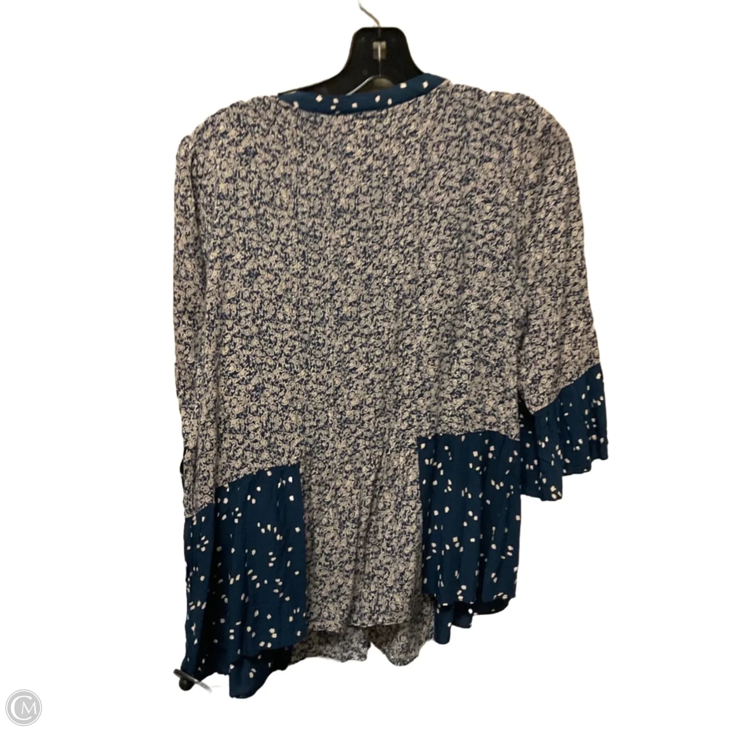 Top 3/4 Sleeve By Maeve In Blue & White, Size: M