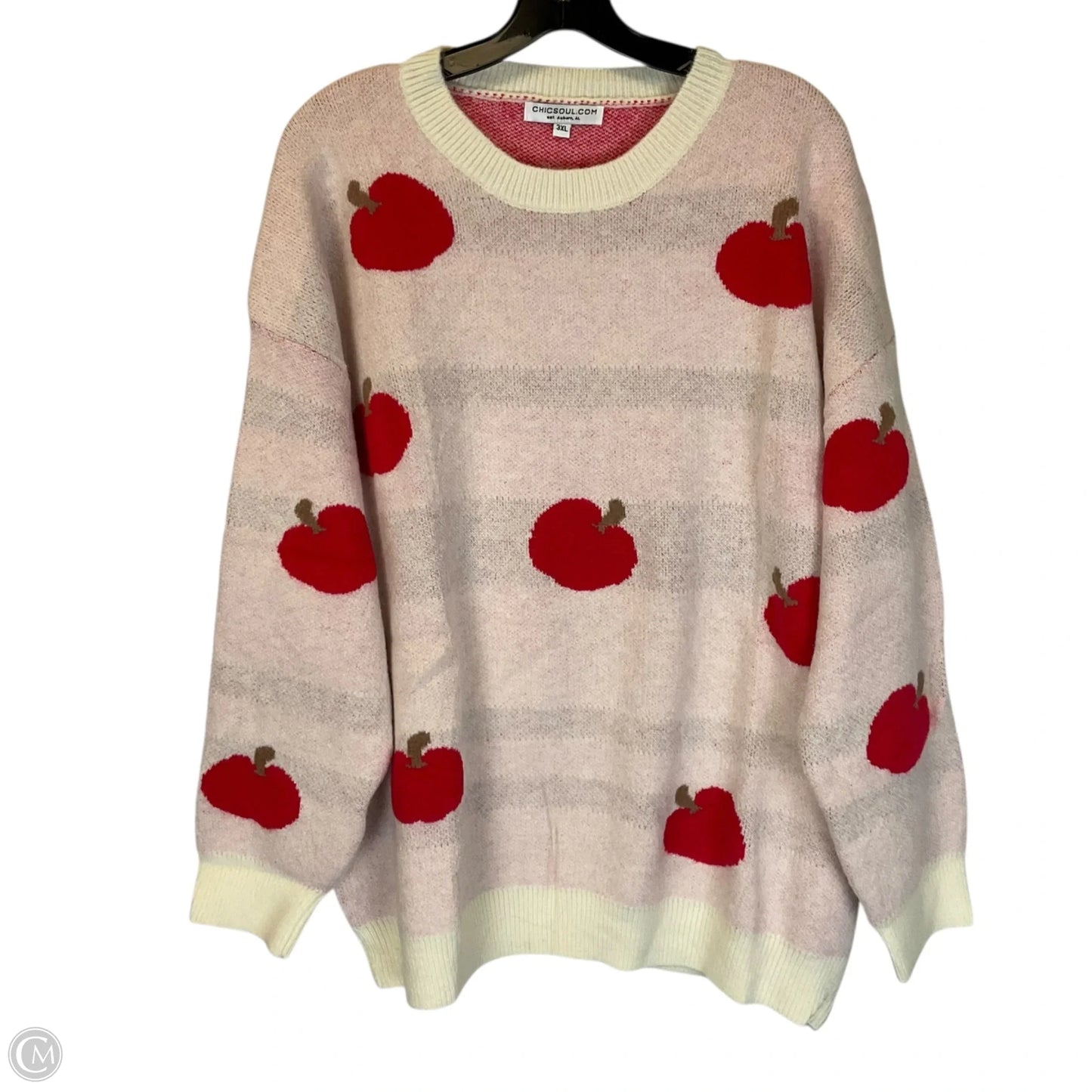 Sweater By Chicsoul In Red & White, Size: 3x