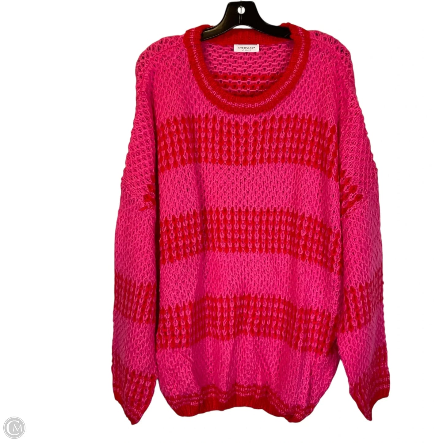 Sweater By Chicsoul In Pink & Red, Size: 3x