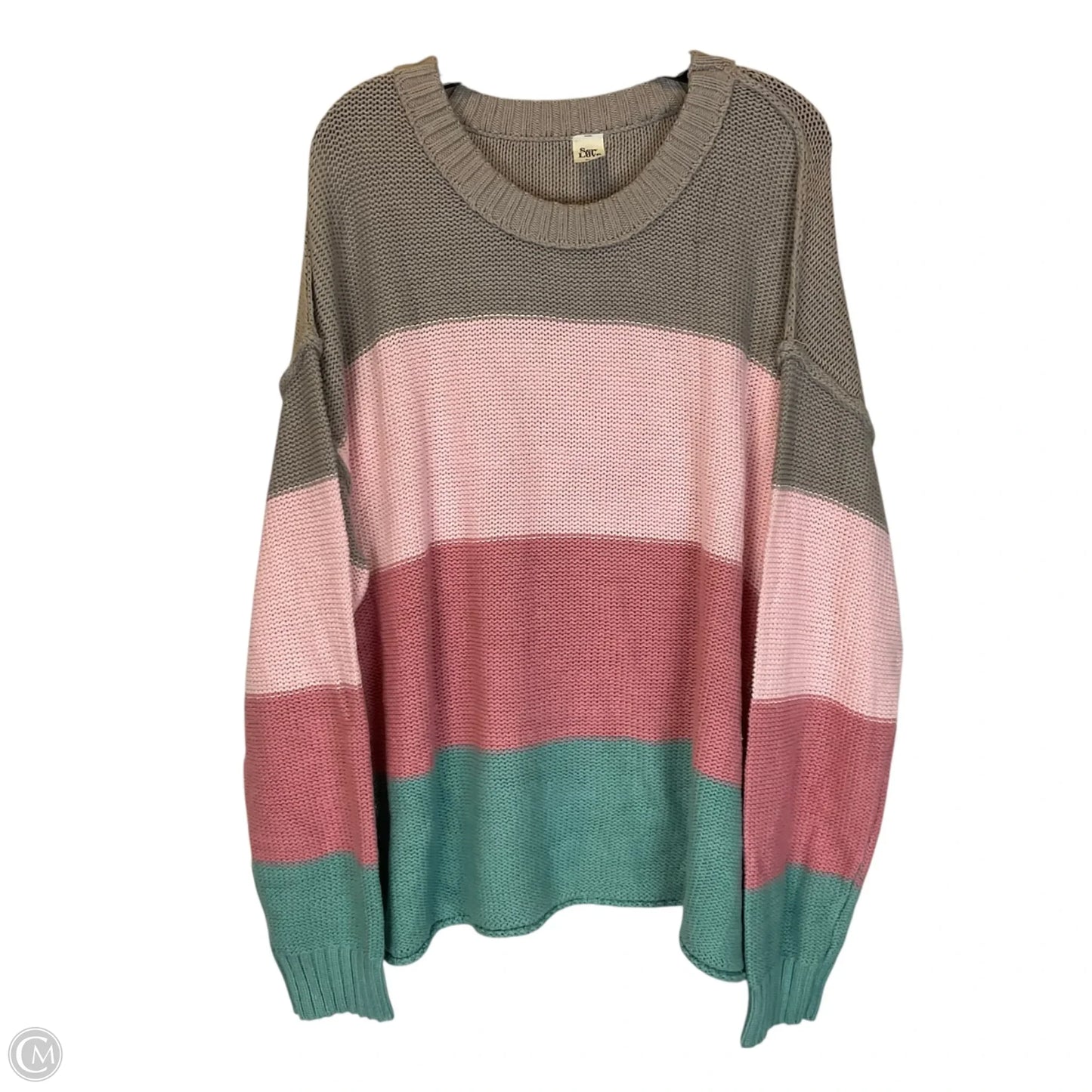 Sweater By Sew In Love In Grey & Pink, Size: 3x