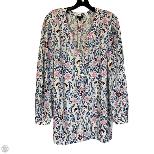 Top Long Sleeve By Talbots In Blue & Pink, Size: 3x