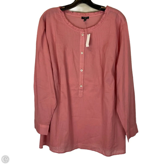 Top Long Sleeve By Talbots In Pink, Size: 2x