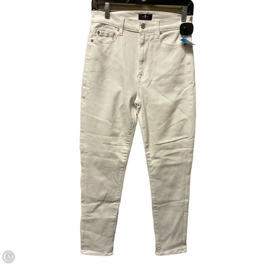 Jeans Skinny By 7 For All Mankind In White Denim, Size: 4