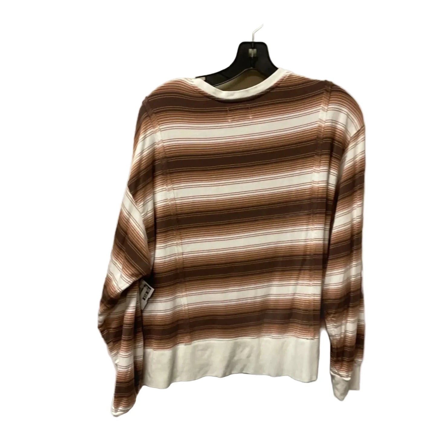 Top Long Sleeve By Thread And Supply In Brown & White, Size: M