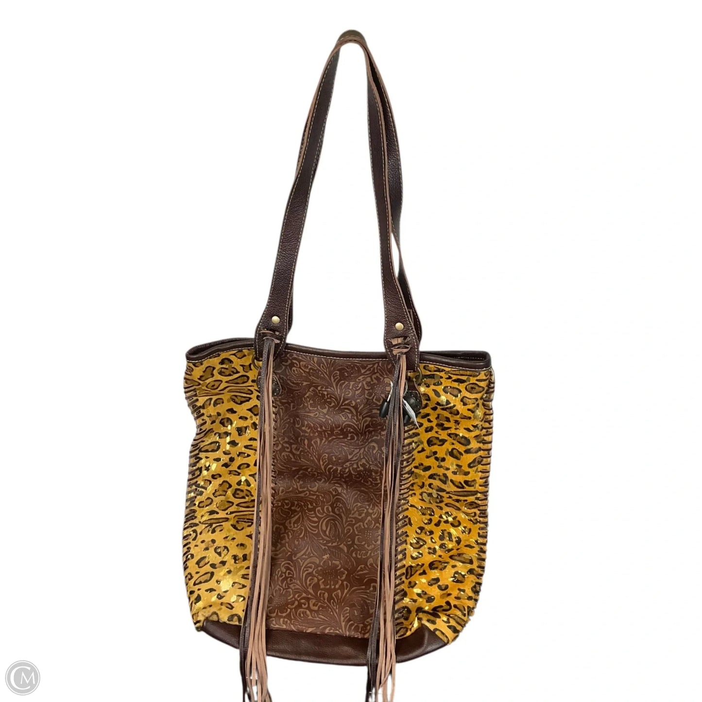 Handbag Leather By Myra, Size: Large