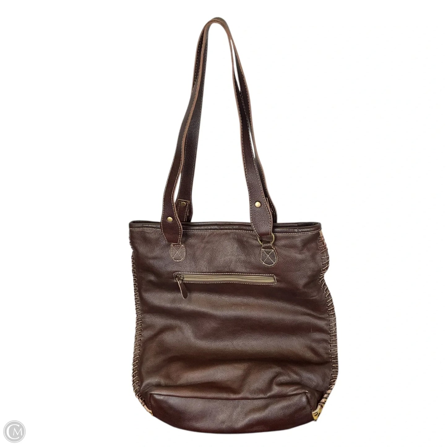 Handbag Leather By Myra, Size: Large