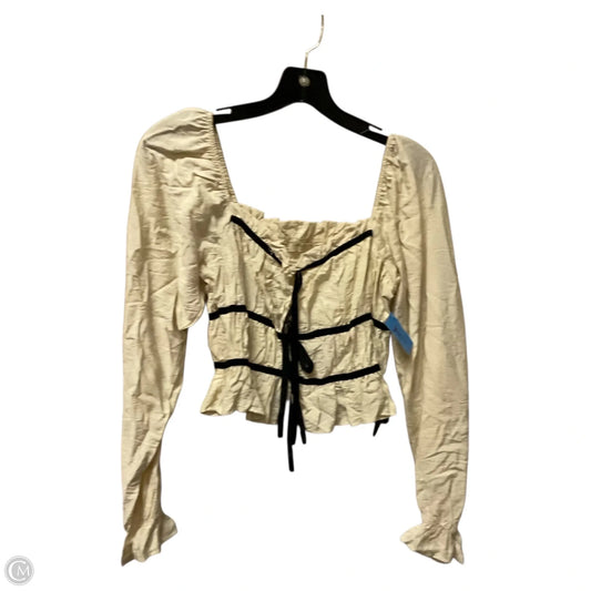 Top Long Sleeve By Clothes Mentor In Tan, Size: M