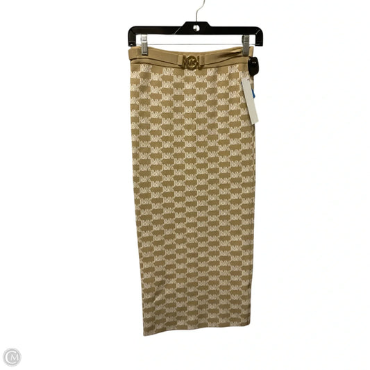 Skirt Midi By Michael By Michael Kors In Tan & White, Size: Xs