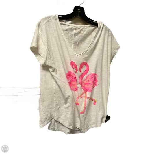 Top Short Sleeve Designer By Lilly Pulitzer In White, Size: M