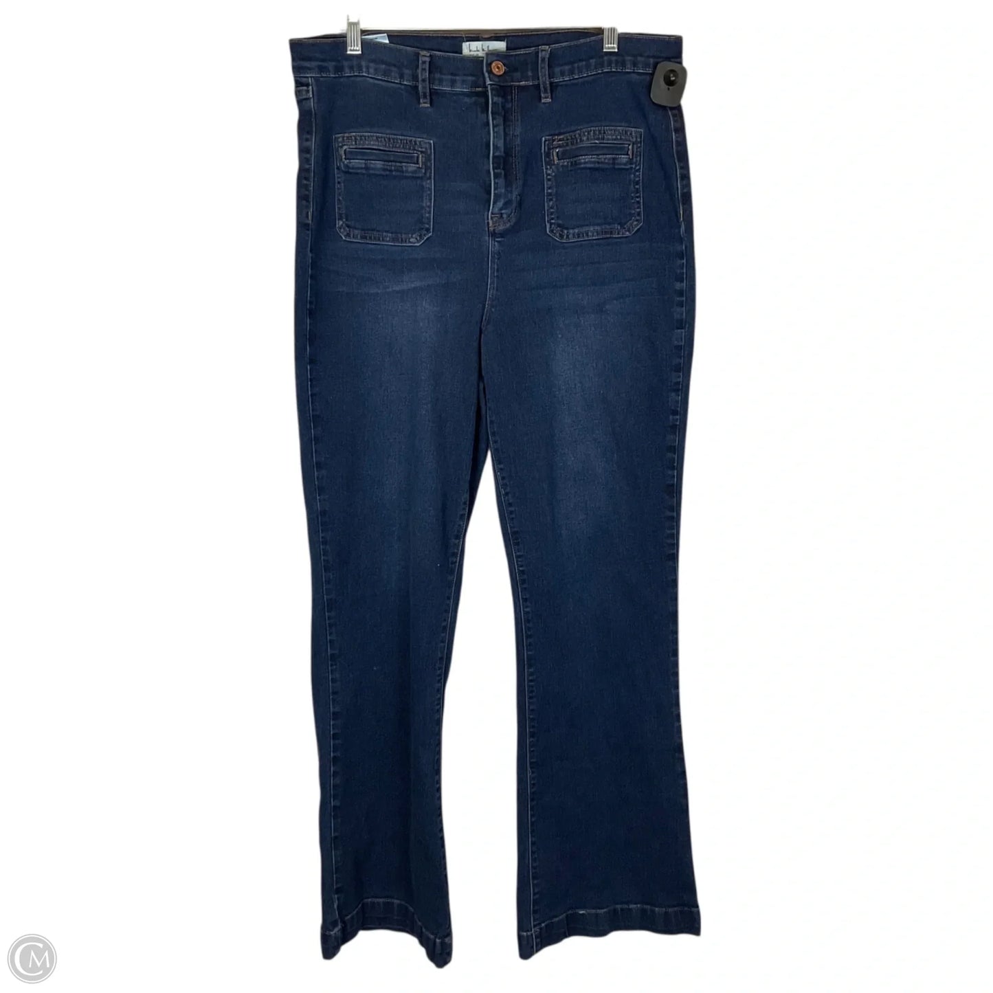 Jeans Flared By Nicole By Nicole Miller In Blue Denim, Size: 14