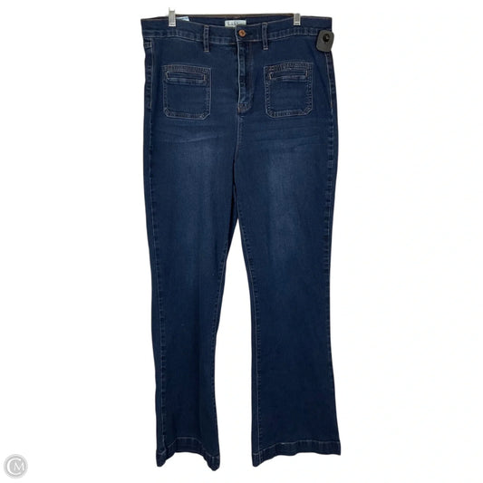 Jeans Flared By Nicole By Nicole Miller In Blue Denim, Size: 14