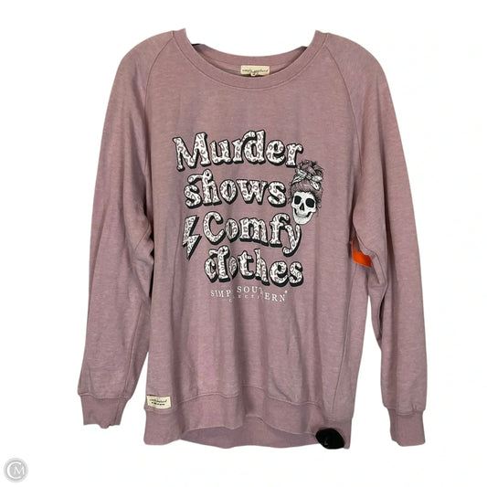 Sweatshirt Crewneck By Simply Southern In Pink, Size: S
