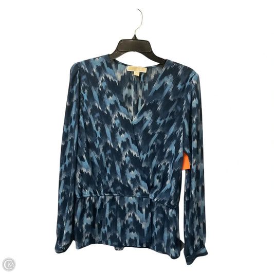 Top Long Sleeve By Michael By Michael Kors In Blue, Size: M
