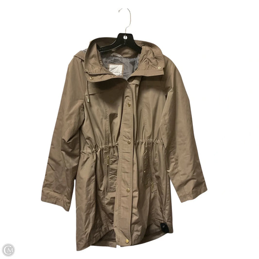 Coat Raincoat By Weatherproof In Tan, Size: L
