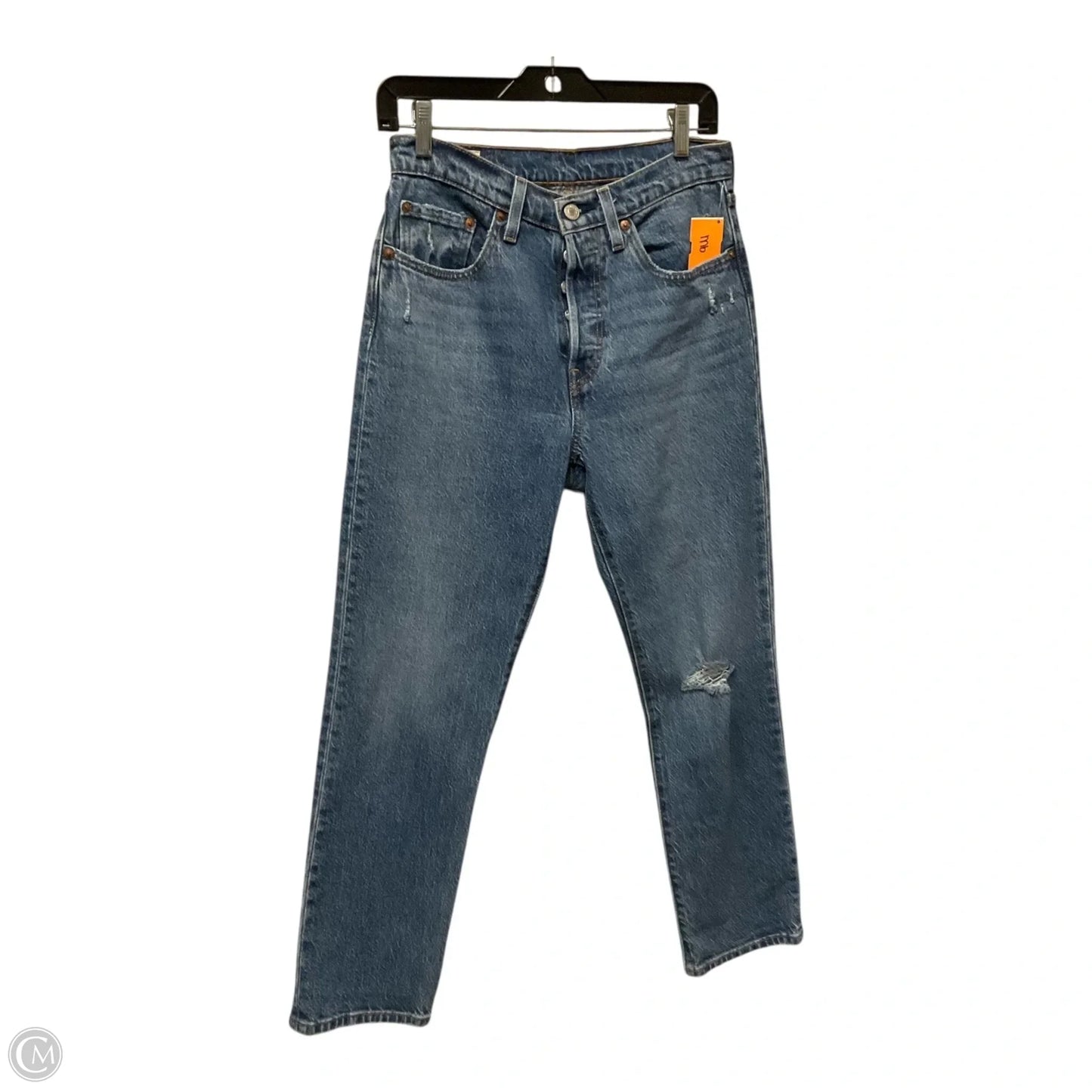 Jeans Straight By Levis In Blue Denim, Size: S