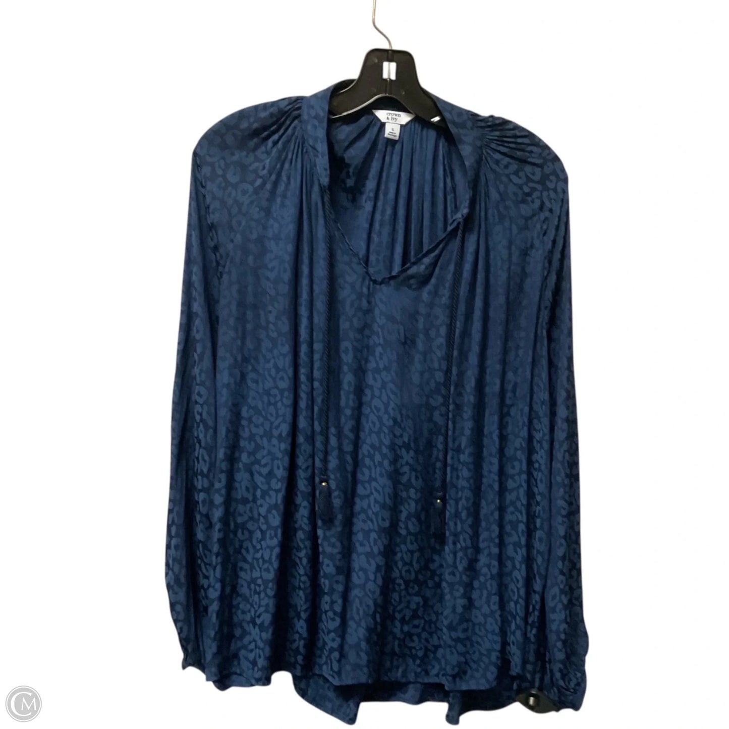 Top Long Sleeve By Crown And Ivy In Navy, Size: S