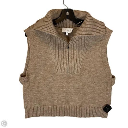Vest Sweater By Mable In Tan, Size: M
