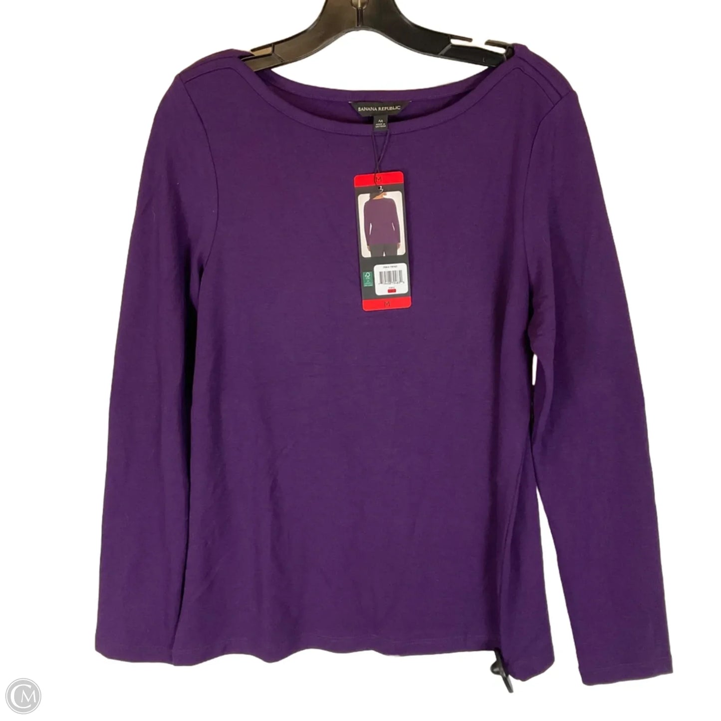 Top Long Sleeve Basic By Banana Republic In Purple, Size: M