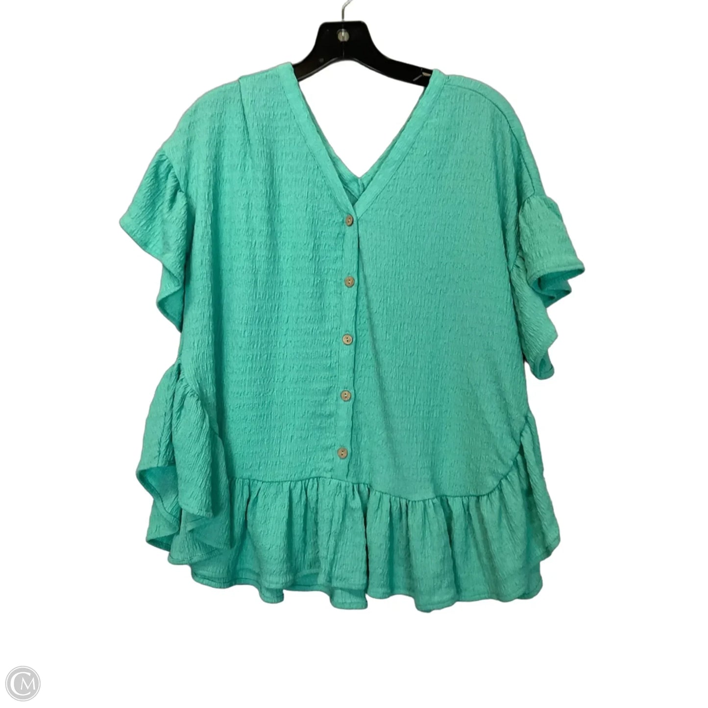 Top Short Sleeve By Easel In Aqua, Size: S