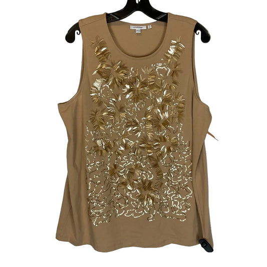Top Sleeveless By Chicos In Tan, Size: Xl