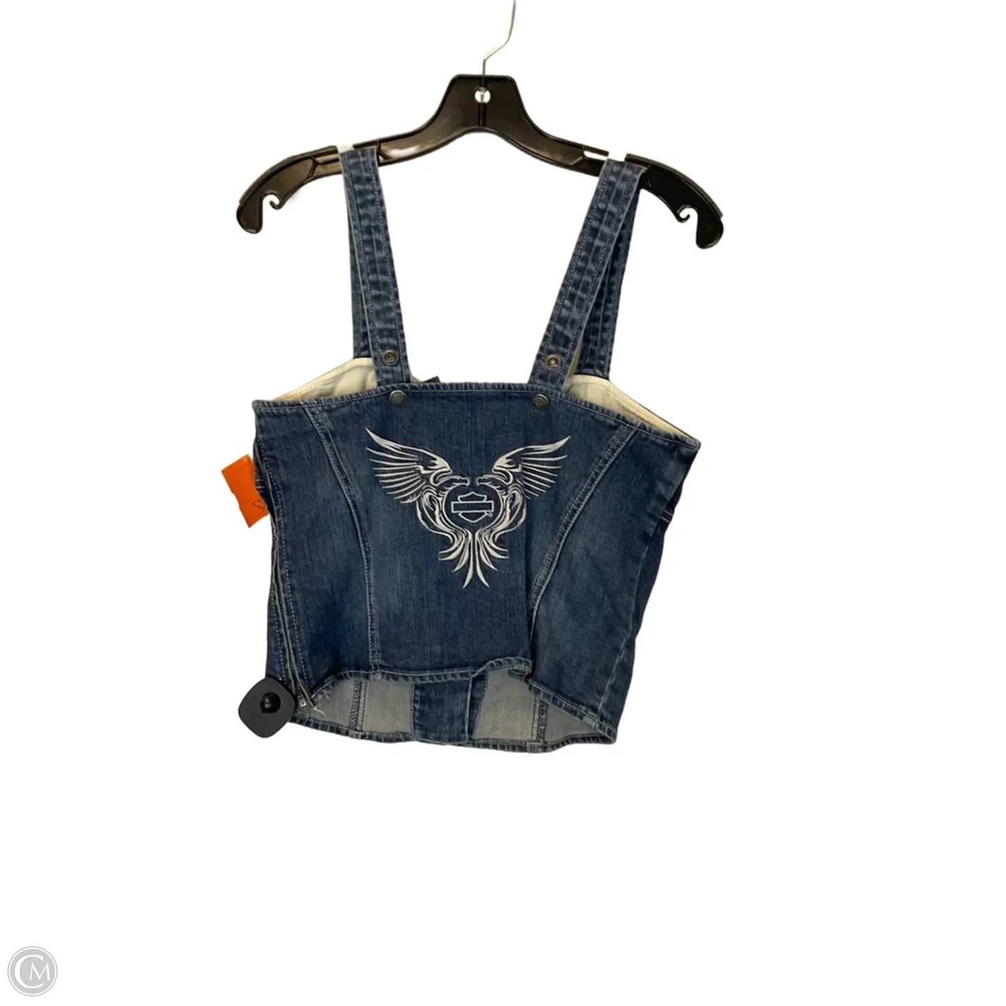 Top Sleeveless By Harley Davidson In Blue Denim, Size: S
