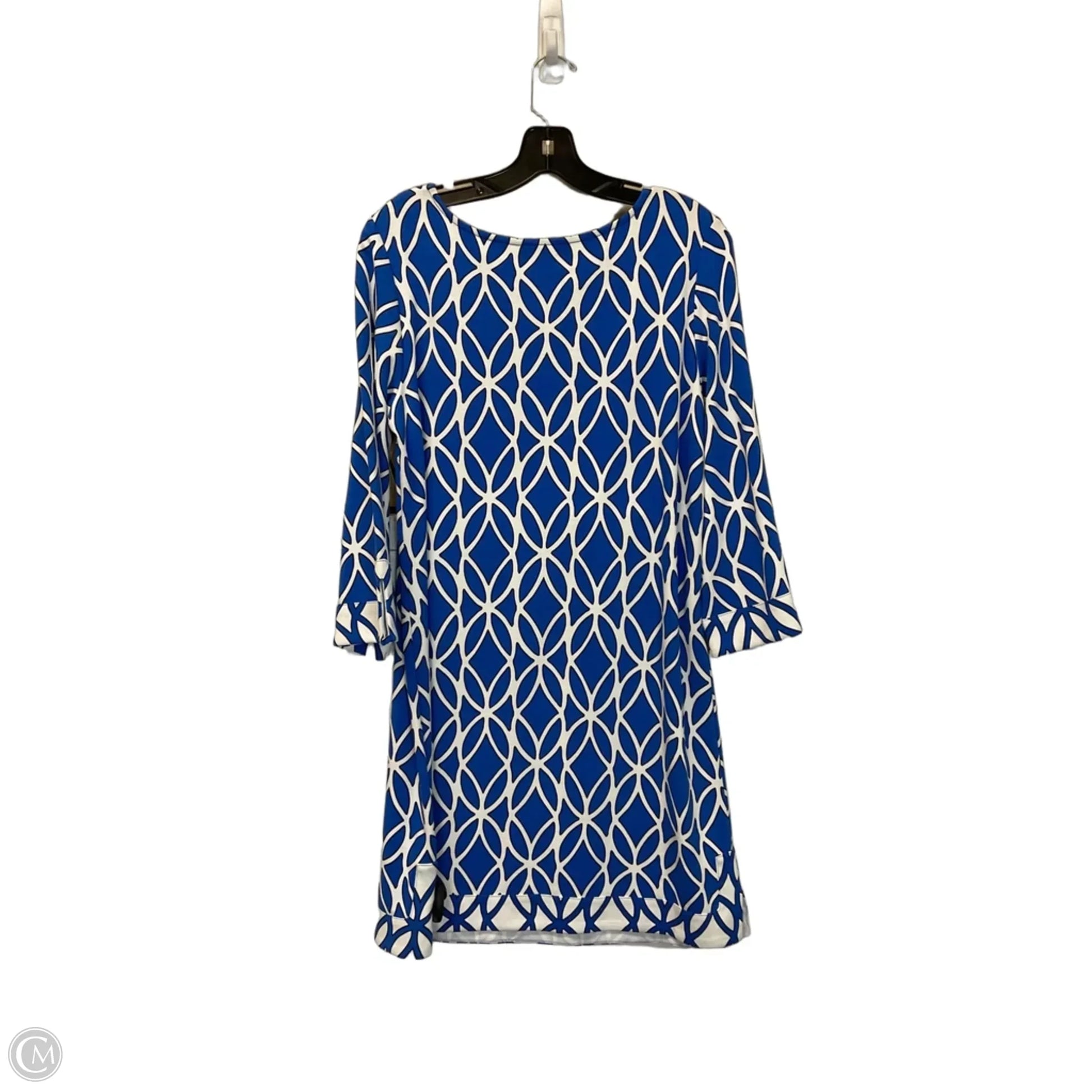 crown and ivy blue dress New Crown & Ivy Womens Bright Navy Blue Green Palm Print Dress Size XL $99 MSRP
