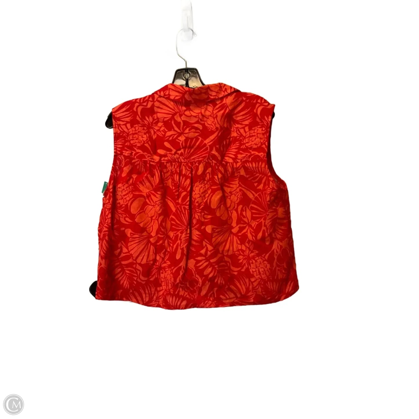 Top Short Sleeve By Nicole By Nicole Miller In Orange & Red, Size: L