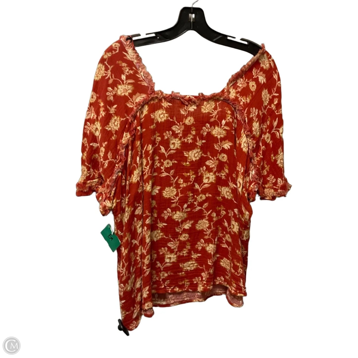 Top Short Sleeve By Wonderly In Red & Yellow, Size: Xl