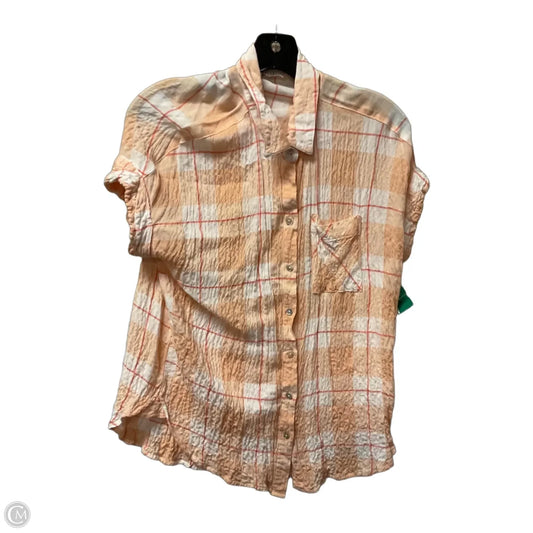 Top Short Sleeve By Jane And Delancey In Orange & White, Size: S