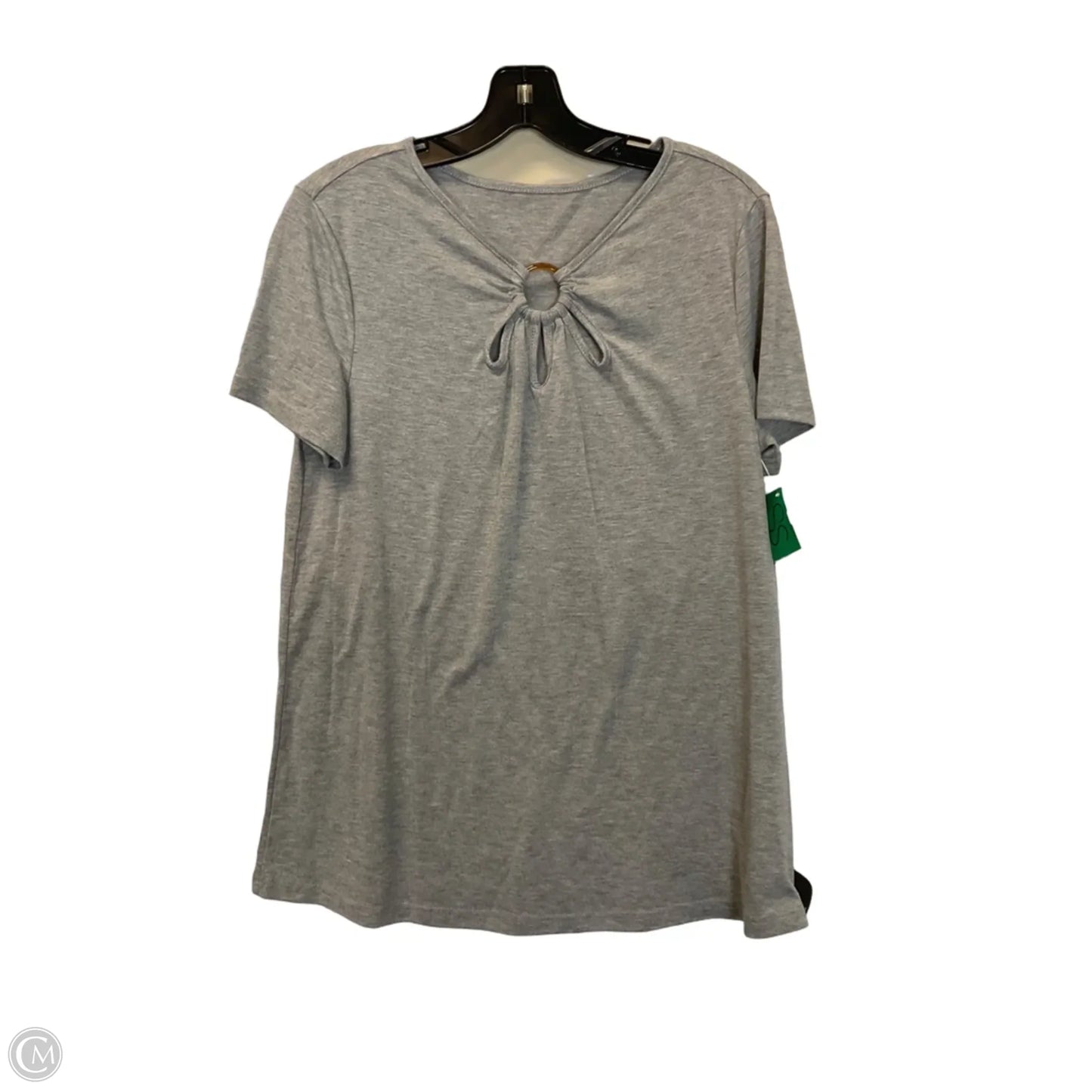 Top Short Sleeve By Cme In Grey, Size: L