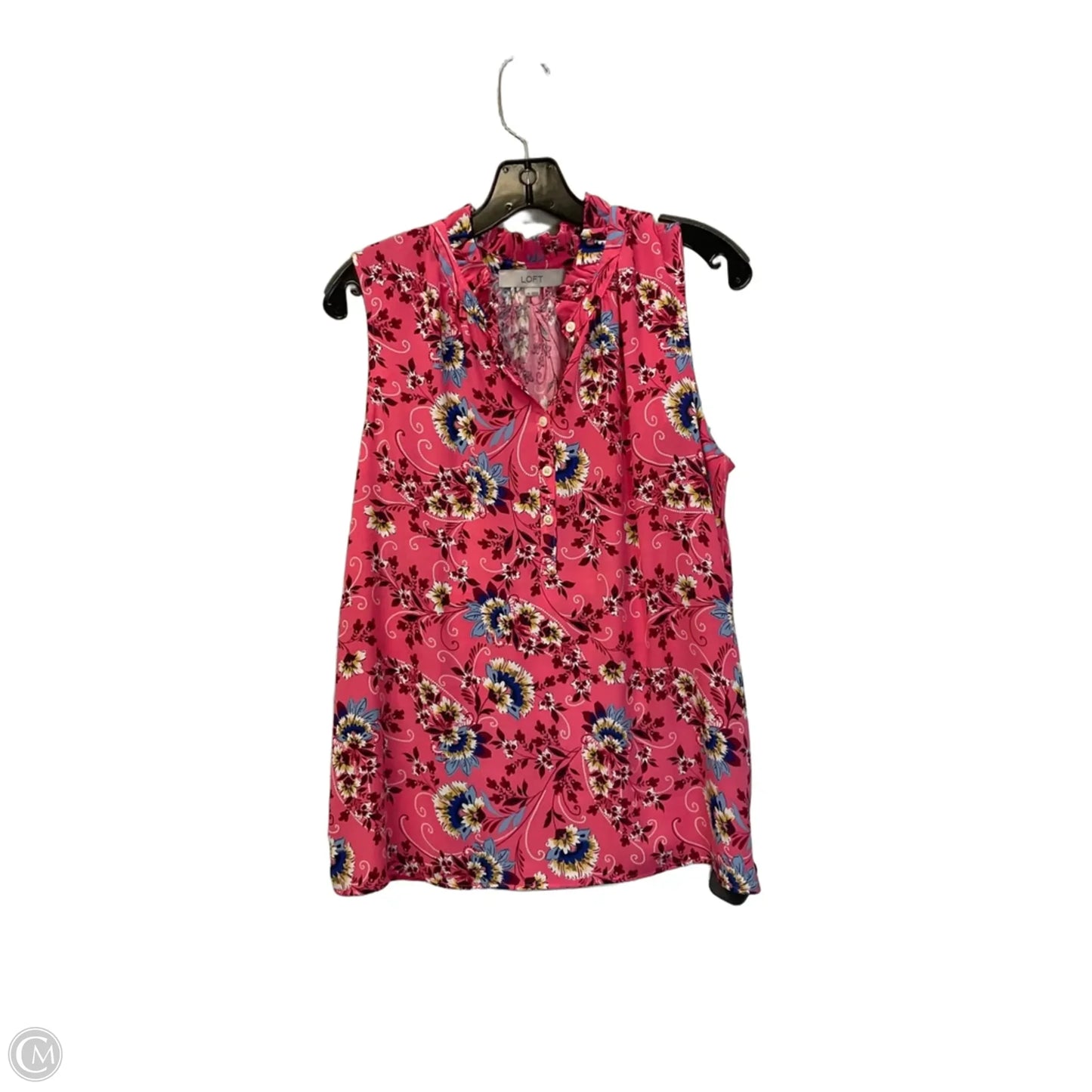 Top Sleeveless By Loft In Pink, Size: M