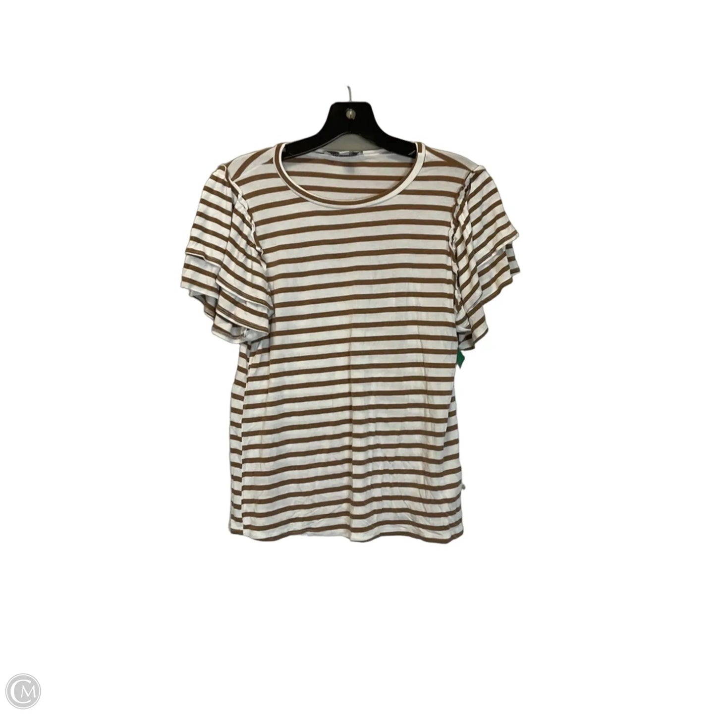 Top Short Sleeve By Green Envelope In Striped Pattern, Size: S