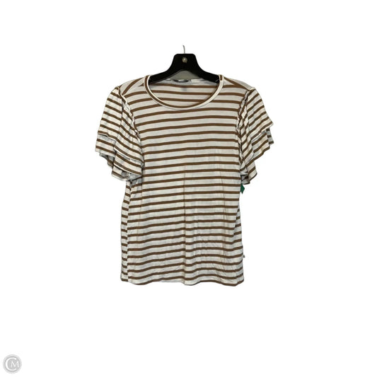 Top Short Sleeve By Green Envelope In Striped Pattern, Size: S
