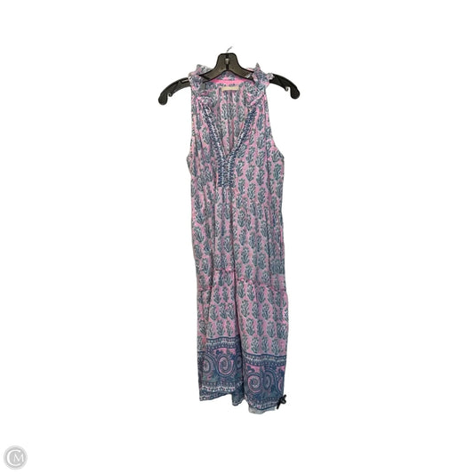 Dress Casual Midi By Cmc In Blue & Pink, Size: S