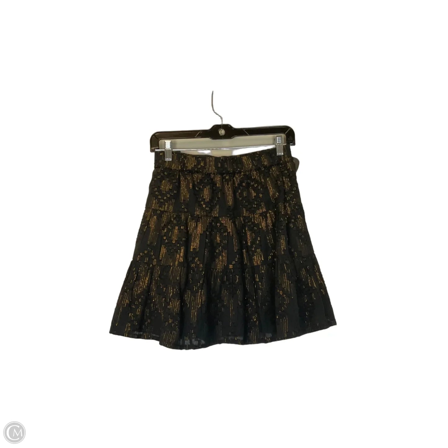 Skirt Mini & Short By Roller Rabbit In Black & Gold, Size: M