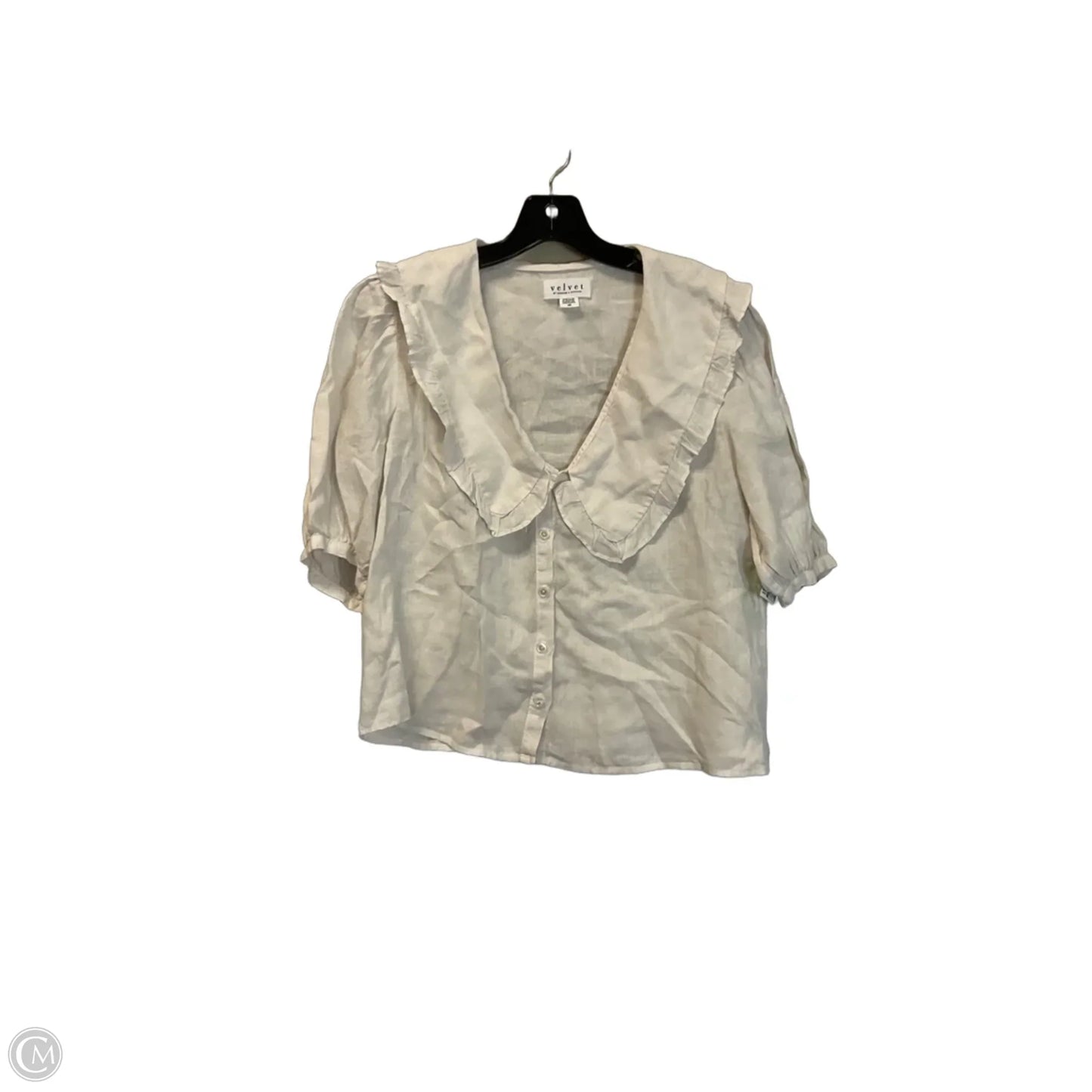 Top Short Sleeve By Velvet By Graham & Spencer In White, Size: Xs