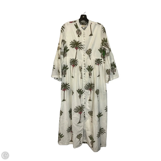 Dress Casual Maxi By Cmc In Cream & Green, Size: M