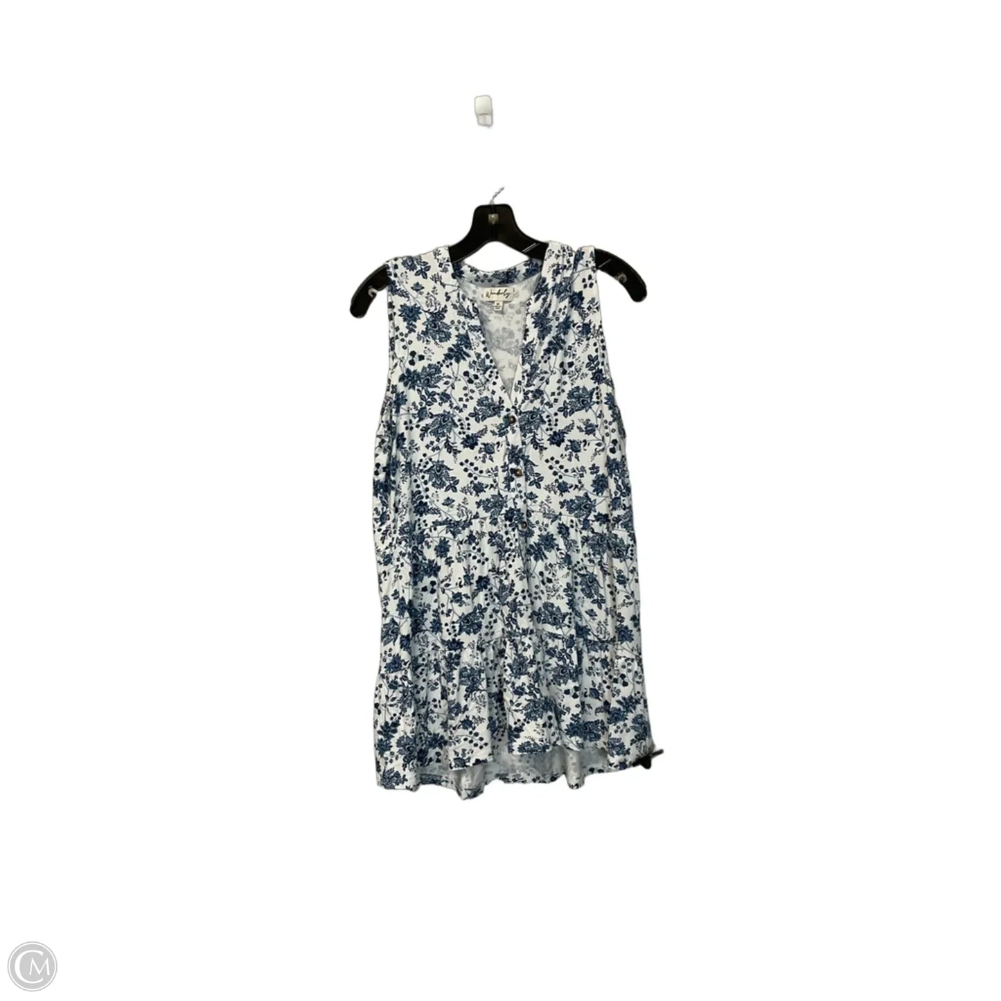 Dress Casual Short By Wonderly In Blue & White, Size: M