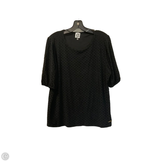 Top Short Sleeve By Anne Klein In Black, Size: Xl